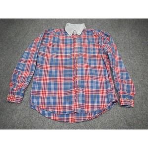 Double Impact‎ Shirt Men's Large Red Blue Classic Original Vintage Plaid Flannel